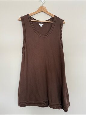 J. Jill Brown Knit Sleeveless Tunic Tank